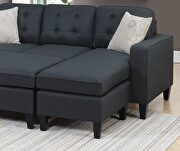 Black tufted polyfiber reversible 3-pc sectional sofa set by La Spezia additional picture 14