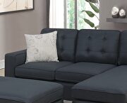Black tufted polyfiber reversible 3-pc sectional sofa set by La Spezia additional picture 5