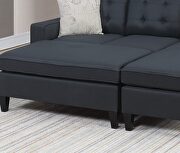 Black tufted polyfiber reversible 3-pc sectional sofa set by La Spezia additional picture 7