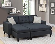 Black tufted polyfiber reversible 3-pc sectional sofa set by La Spezia additional picture 8