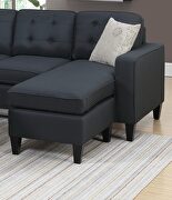 Black tufted polyfiber reversible 3-pc sectional sofa set by La Spezia additional picture 10