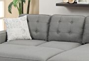 Light gray tufted polyfiber reversible 3-pc sectional sofa set by La Spezia additional picture 4