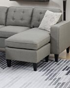 Light gray tufted polyfiber reversible 3-pc sectional sofa set by La Spezia additional picture 8