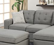 Light gray tufted polyfiber reversible 3-pc sectional sofa set by La Spezia additional picture 9