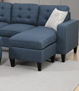 Navy tufted polyfiber reversible 3-pc sectional sofa set by La Spezia additional picture 2