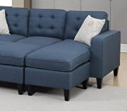 Navy tufted polyfiber reversible 3-pc sectional sofa set by La Spezia additional picture 12