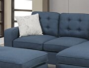 Navy tufted polyfiber reversible 3-pc sectional sofa set by La Spezia additional picture 7