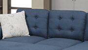 Navy tufted polyfiber reversible 3-pc sectional sofa set by La Spezia additional picture 8