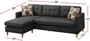 Black polyfiber tufted back sectional sofa with reversible chaise by La Spezia additional picture 2