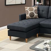 Black polyfiber tufted back sectional sofa with reversible chaise by La Spezia additional picture 3
