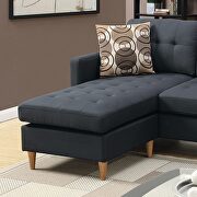 Black polyfiber tufted back sectional sofa with reversible chaise by La Spezia additional picture 5
