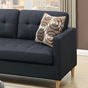 Black polyfiber tufted back sectional sofa with reversible chaise by La Spezia additional picture 7