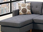 Blue gray polyfiber tufted back sectional sofa with reversible chaise by La Spezia additional picture 5