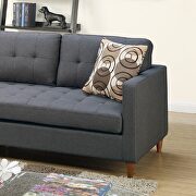 Blue gray polyfiber tufted back sectional sofa with reversible chaise by La Spezia additional picture 8
