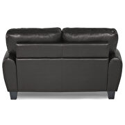 Black faux leather modern loveseat by La Spezia additional picture 3