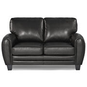 Black faux leather modern loveseat by La Spezia additional picture 4