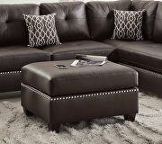 Espresso bonded leather reversible 3-pcs sectional sofa with ottoman by La Spezia additional picture 2