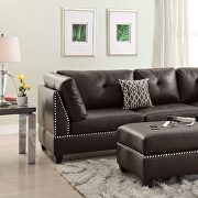 Espresso bonded leather reversible 3-pcs sectional sofa with ottoman by La Spezia additional picture 5