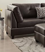 Espresso bonded leather reversible 3-pcs sectional sofa with ottoman by La Spezia additional picture 6