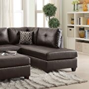Espresso bonded leather reversible 3-pcs sectional sofa with ottoman by La Spezia additional picture 7
