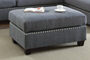 Blue/ gray polyfiber reversible 3-pcs sectional sofa with ottoman by La Spezia additional picture 2