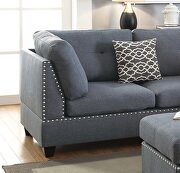Blue/ gray polyfiber reversible 3-pcs sectional sofa with ottoman by La Spezia additional picture 5