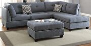 Blue/ gray polyfiber reversible 3-pcs sectional sofa with ottoman by La Spezia additional picture 6
