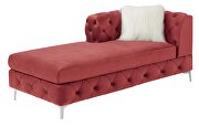 Burgundy velvet tufted cushion gorgeous sectional sofa by La Spezia additional picture 4