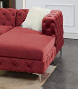 Burgundy velvet tufted cushion gorgeous sectional sofa by La Spezia additional picture 7