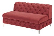 Burgundy velvet tufted cushion gorgeous sectional sofa by La Spezia additional picture 8