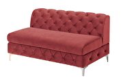 Burgundy velvet tufted cushion gorgeous sectional sofa by La Spezia additional picture 9