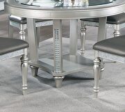 Metallic-like silver and crystal accents round glass top dining table and 4 chairs by La Spezia additional picture 5