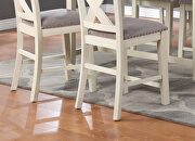 5pc counter height off-white/cream wooden dining table w/storage shelves and 4 high chairs by La Spezia additional picture 2