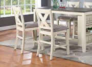 5pc counter height off-white/cream wooden dining table w/storage shelves and 4 high chairs by La Spezia additional picture 6