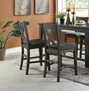 5pc counter height dark brown wooden dining table w/storage shelves and 4 high chairs by La Spezia additional picture 2