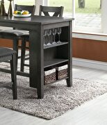 5pc counter height dark brown wooden dining table w/storage shelves and 4 high chairs by La Spezia additional picture 3