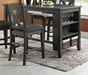 5pc counter height dark brown wooden dining table w/storage shelves and 4 high chairs by La Spezia additional picture 9
