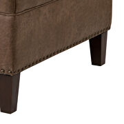 Brown fabric upholstery tufted square cocktail ottoman by La Spezia additional picture 5