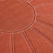 Orange fabric round pouf ottoman by La Spezia additional picture 2