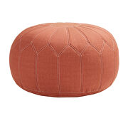 Orange fabric round pouf ottoman by La Spezia additional picture 3