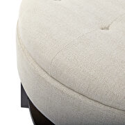 Cream finish fabric round storage ottoman by La Spezia additional picture 3