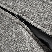 Gray fabric round pouf ottoman by La Spezia additional picture 2