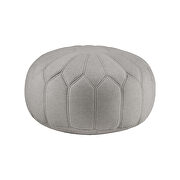 Gray fabric round pouf ottoman by La Spezia additional picture 5