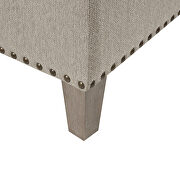 Taupe fabric upholstery tufted square cocktail ottoman by La Spezia additional picture 5