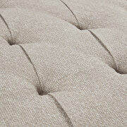 Taupe fabric upholstery tufted square cocktail ottoman by La Spezia additional picture 6
