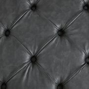 Charcoal gray pu upholstery tufted square cocktail ottoman by La Spezia additional picture 3