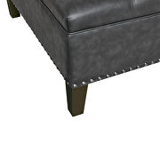 Charcoal gray pu upholstery tufted square cocktail ottoman by La Spezia additional picture 5