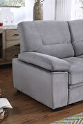 Gray velvet fabric sleeper sectional sofa w/ reversible storage chaise by La Spezia additional picture 2