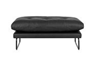 Black vegan leather contemporary loveseat and ottoman by La Spezia additional picture 5