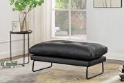 Black vegan leather contemporary loveseat and ottoman by La Spezia additional picture 6
